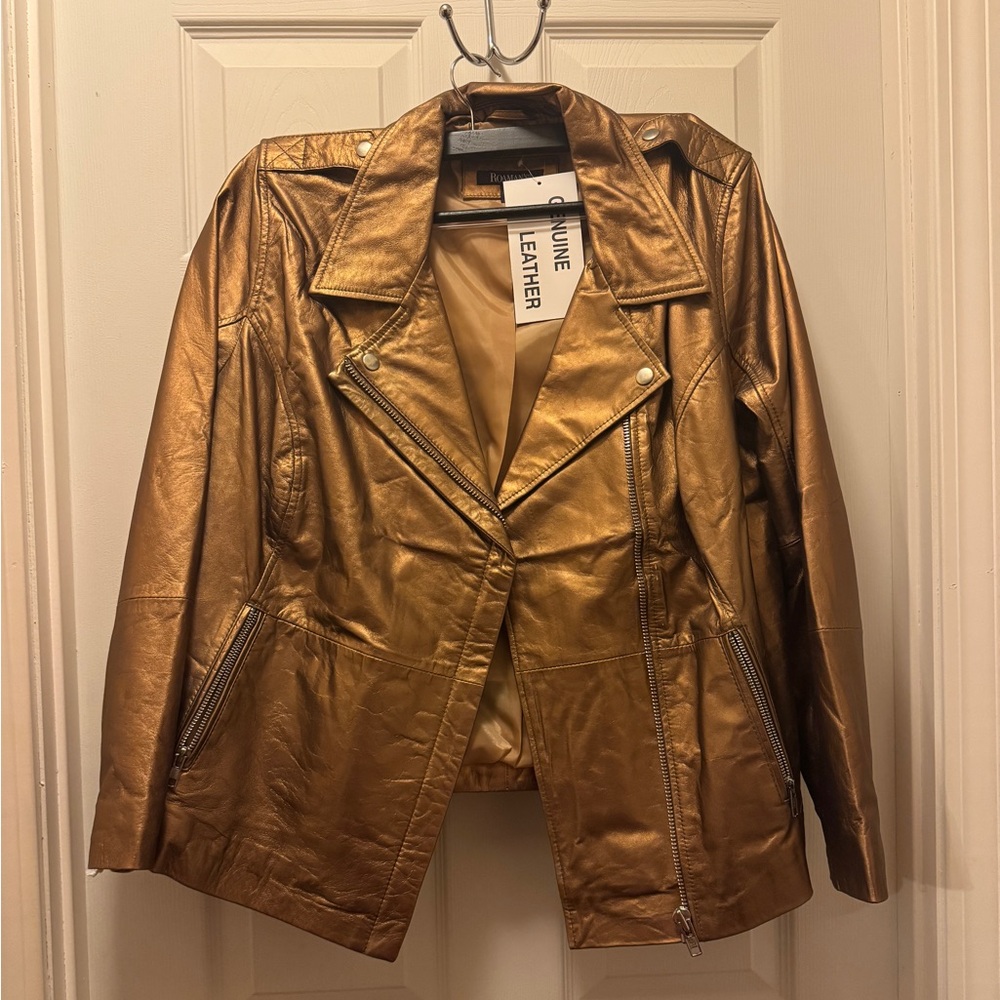 Roaman’s Plus Size Leather Jacket